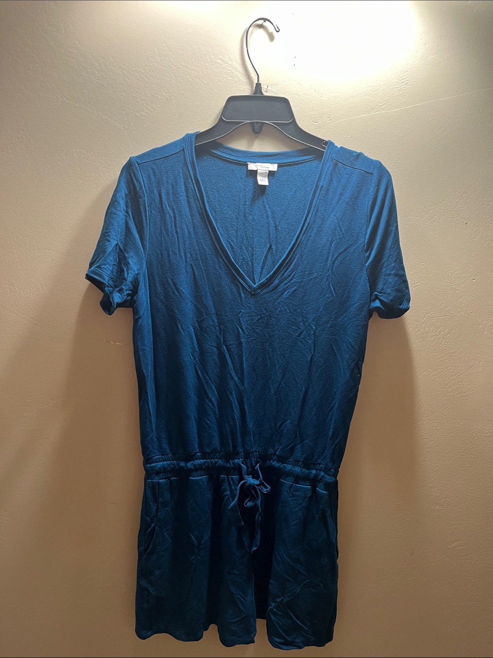 Daily Ritual Teal V-Neck Short Sleeve Romper